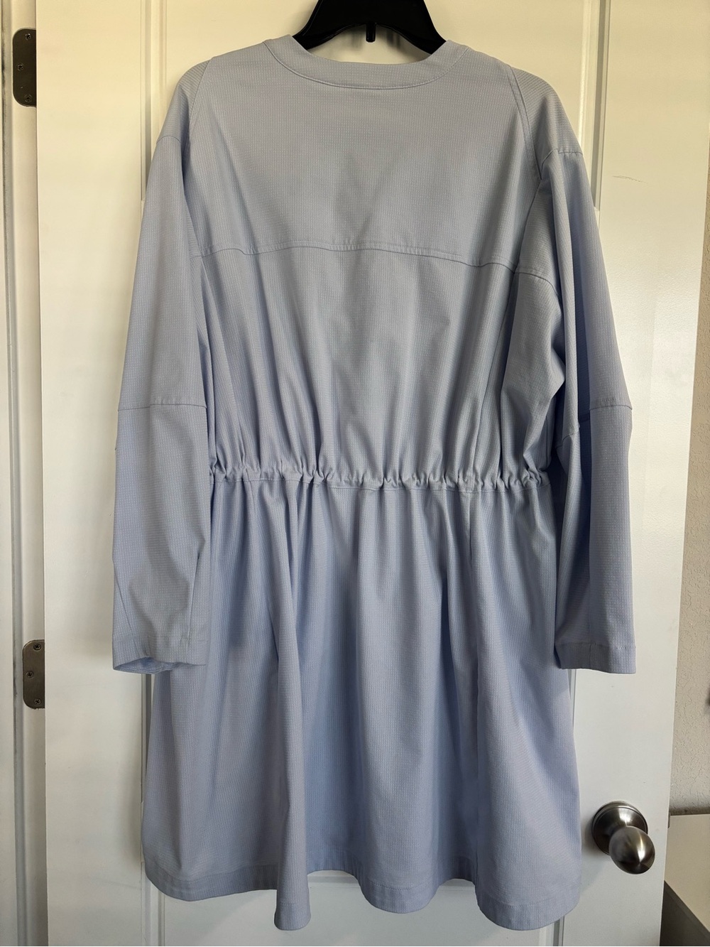 Lululemon Light Blue V-Neck dress with Subtle Grid Texture